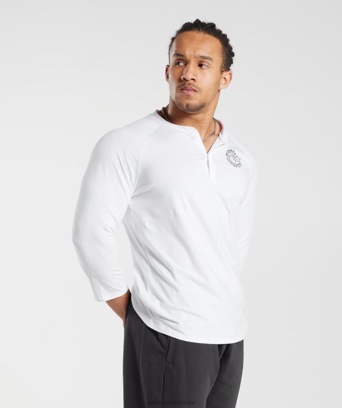 Legacy Henley top moškiGymshark bela J00L2655