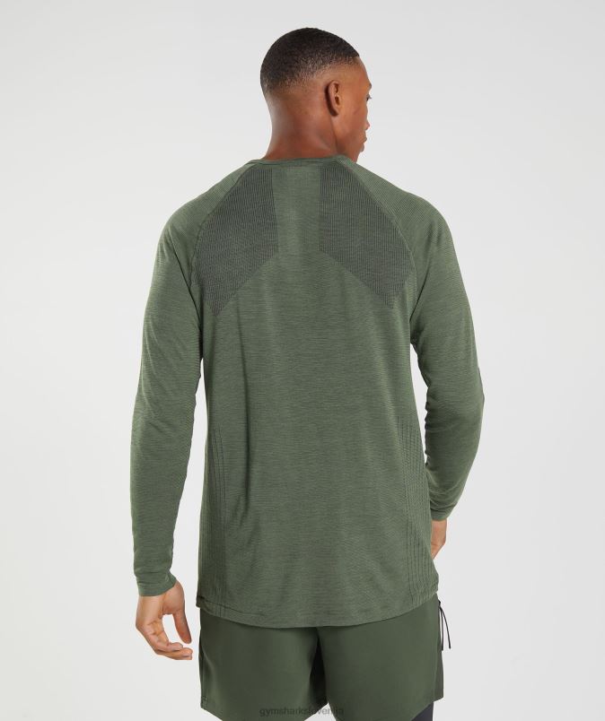 Retake brezšivna majica z dolgimi rokavi moškiGymshark jedro olive J00L2647