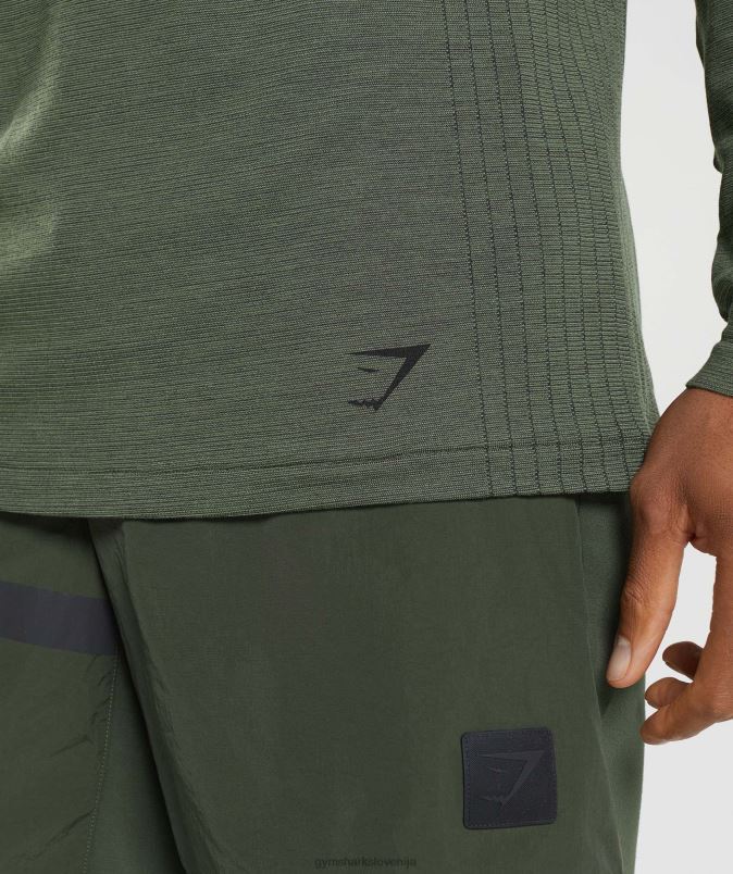 Retake brezšivna majica z dolgimi rokavi moškiGymshark jedro olive J00L2647