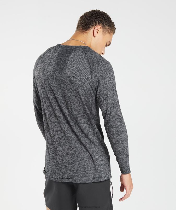 Retake brezšivna majica z dolgimi rokavi moškiGymshark črni/beli lapor J00L2632