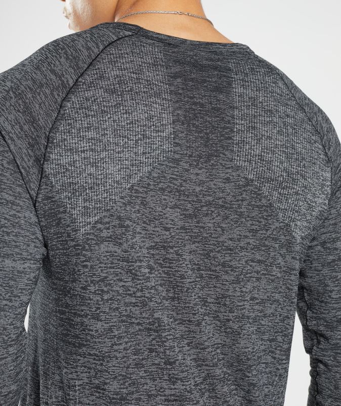 Retake brezšivna majica z dolgimi rokavi moškiGymshark črni/beli lapor J00L2632
