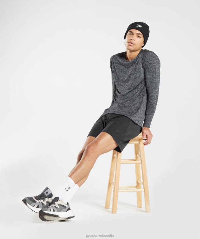 Retake brezšivna majica z dolgimi rokavi moškiGymshark črni/beli lapor J00L2632