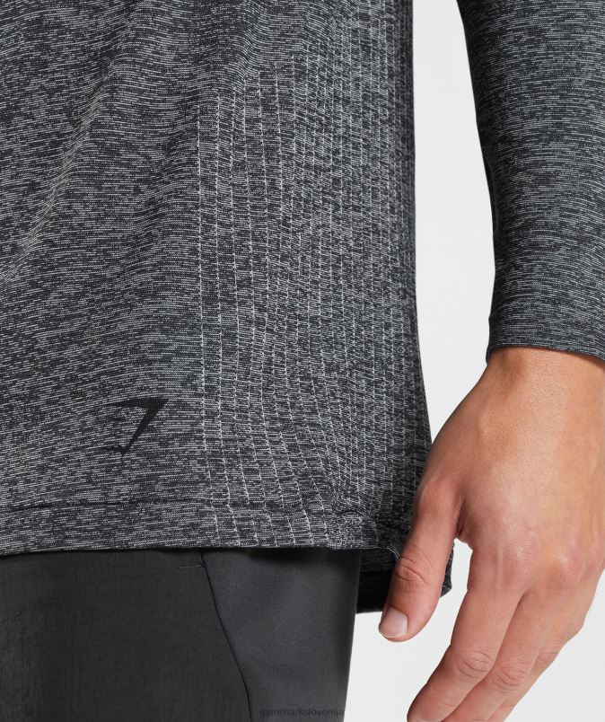 Retake brezšivna majica z dolgimi rokavi moškiGymshark črni/beli lapor J00L2632