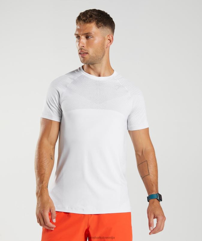 apex brezšivna majica s kratkimi rokavi moškiGymshark bela/svetlo siva J00L2594