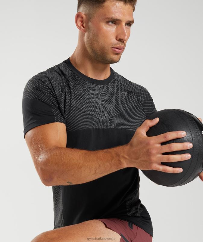 apex brezšivna majica s kratkimi rokavi moškiGymshark črna/silhueta siva J00L2633
