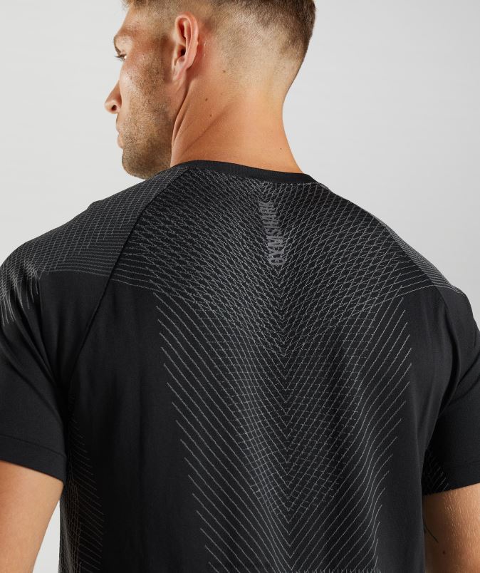 apex brezšivna majica s kratkimi rokavi moškiGymshark črna/silhueta siva J00L2633