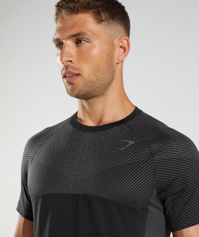 apex brezšivna majica s kratkimi rokavi moškiGymshark črna/silhueta siva J00L2633