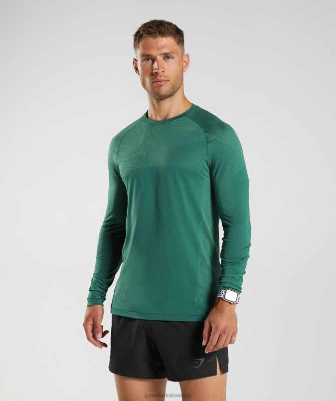 apex brezšivna majica z dolgimi rokavi moškiGymshark gozdno zelena/hoya zelena J00L2699