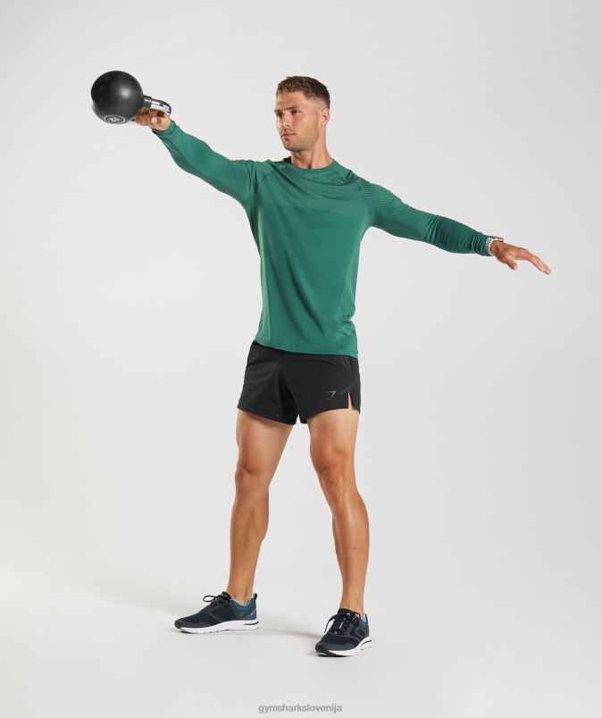 apex brezšivna majica z dolgimi rokavi moškiGymshark gozdno zelena/hoya zelena J00L2699