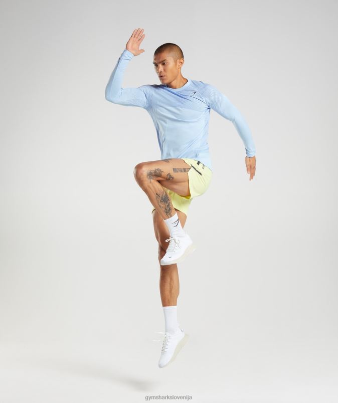 apex brezšivna majica z dolgimi rokavi moškiGymshark laneno modra/dvorno modra J00L2750