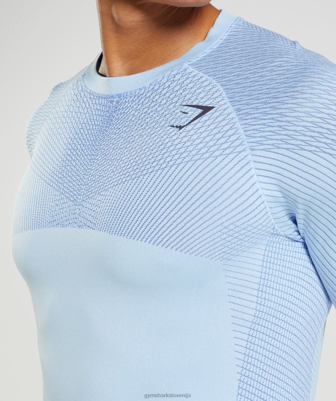 apex brezšivna majica z dolgimi rokavi moškiGymshark laneno modra/dvorno modra J00L2750