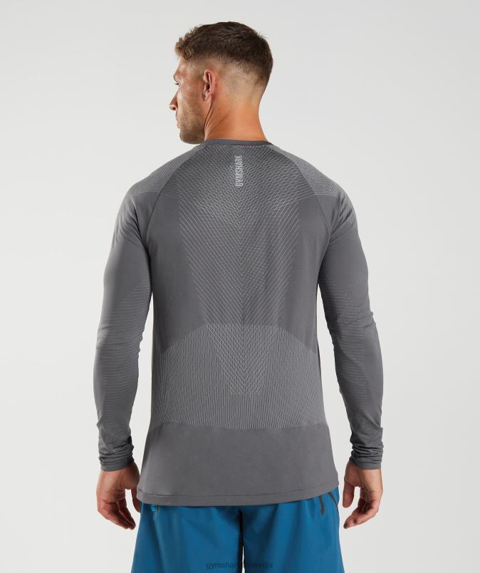 apex brezšivna majica z dolgimi rokavi moškiGymshark silhueta siva/dimno siva J00L2630