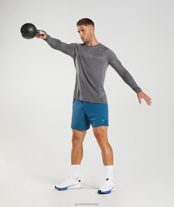 apex brezšivna majica z dolgimi rokavi moškiGymshark silhueta siva/dimno siva J00L2630