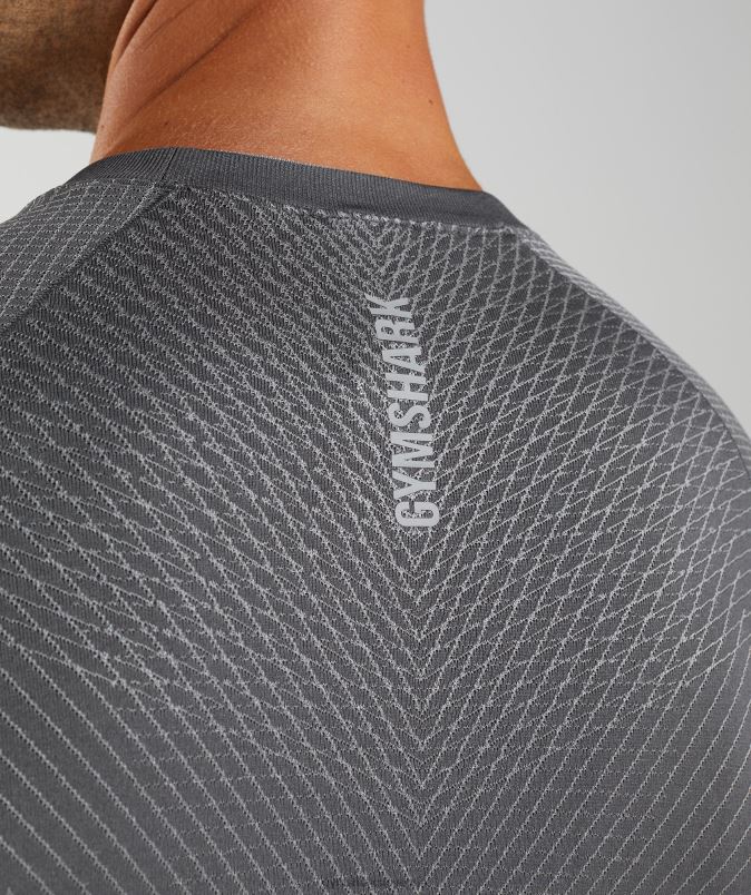 apex brezšivna majica z dolgimi rokavi moškiGymshark silhueta siva/dimno siva J00L2630