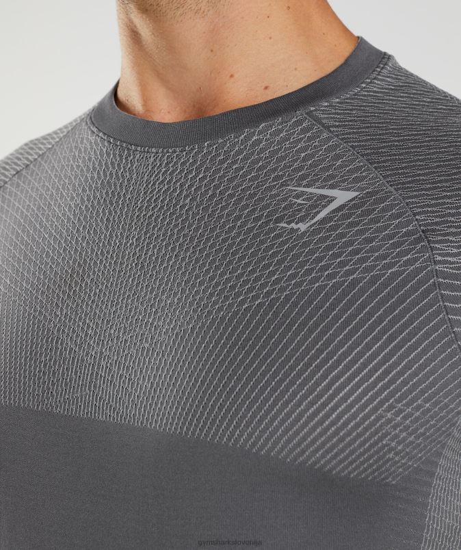 apex brezšivna majica z dolgimi rokavi moškiGymshark silhueta siva/dimno siva J00L2630