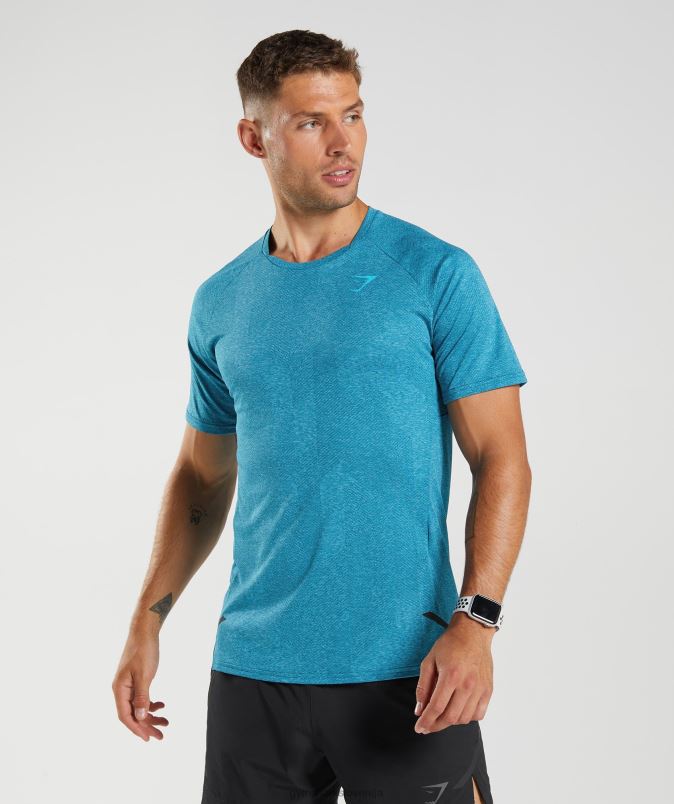 apex majica s kratkimi rokavi moškiGymshark atlantska modra/modra morskega psa J00L2682