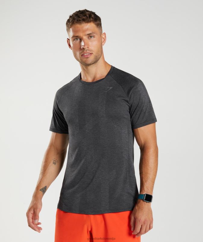 apex majica s kratkimi rokavi moškiGymshark črna/silhueta siva J00L2646