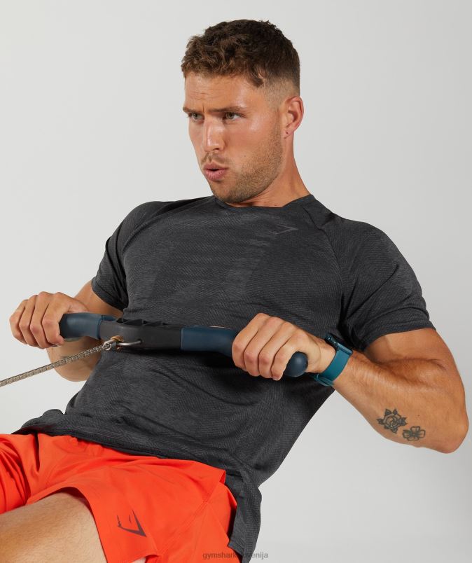 apex majica s kratkimi rokavi moškiGymshark črna/silhueta siva J00L2646