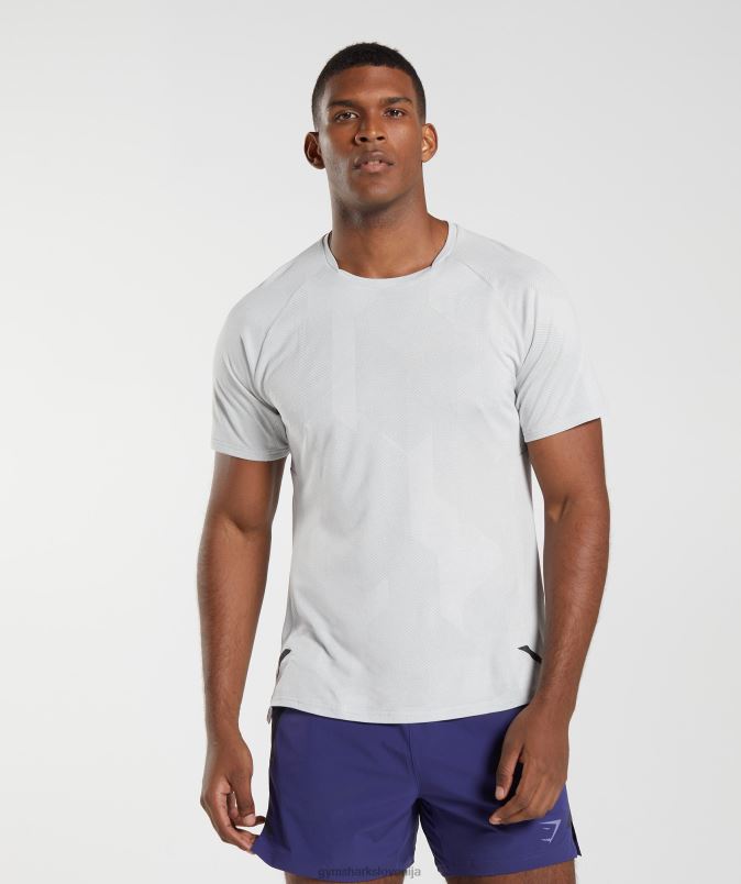 apex majica s kratkimi rokavi moškiGymshark svetlo siva/bela J00L2592