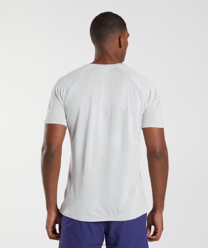 apex majica s kratkimi rokavi moškiGymshark svetlo siva/bela J00L2592