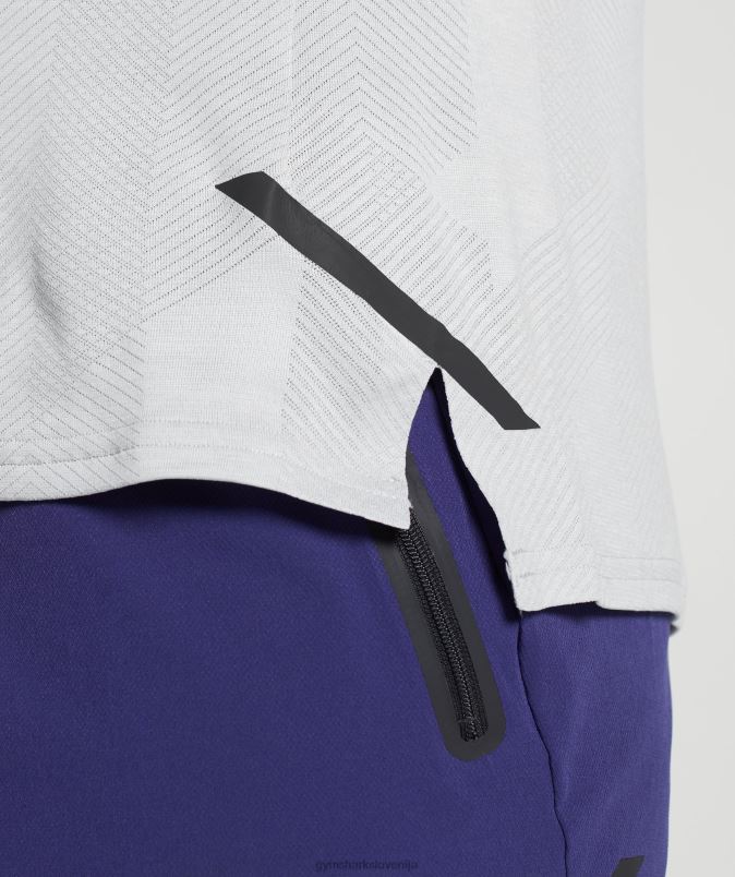 apex majica s kratkimi rokavi moškiGymshark svetlo siva/bela J00L2592
