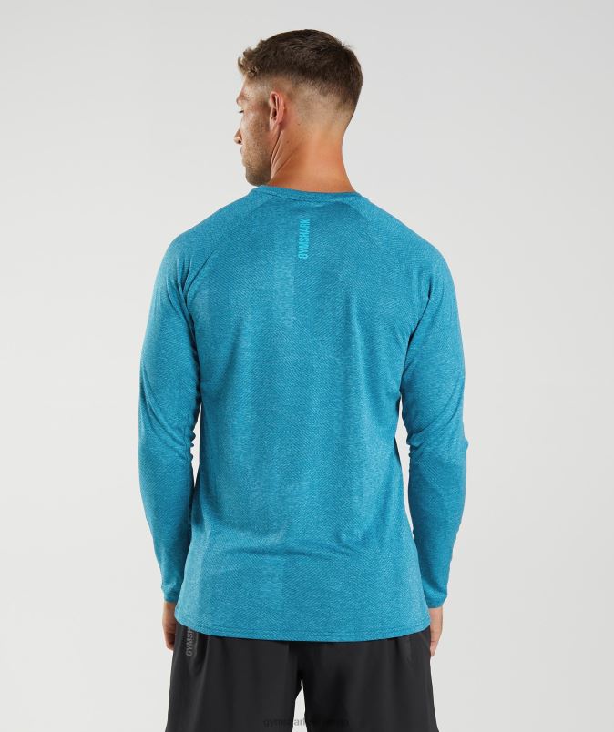 apex majica z dolgimi rokavi moškiGymshark atlantska modra/modra morskega psa J00L2672