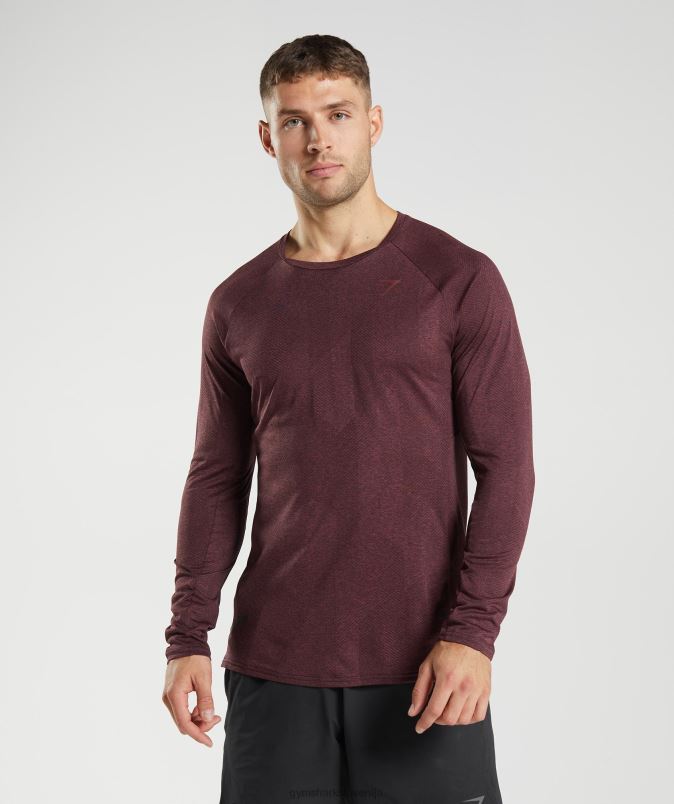 apex majica z dolgimi rokavi moškiGymshark češnjevo rjava J00L2687