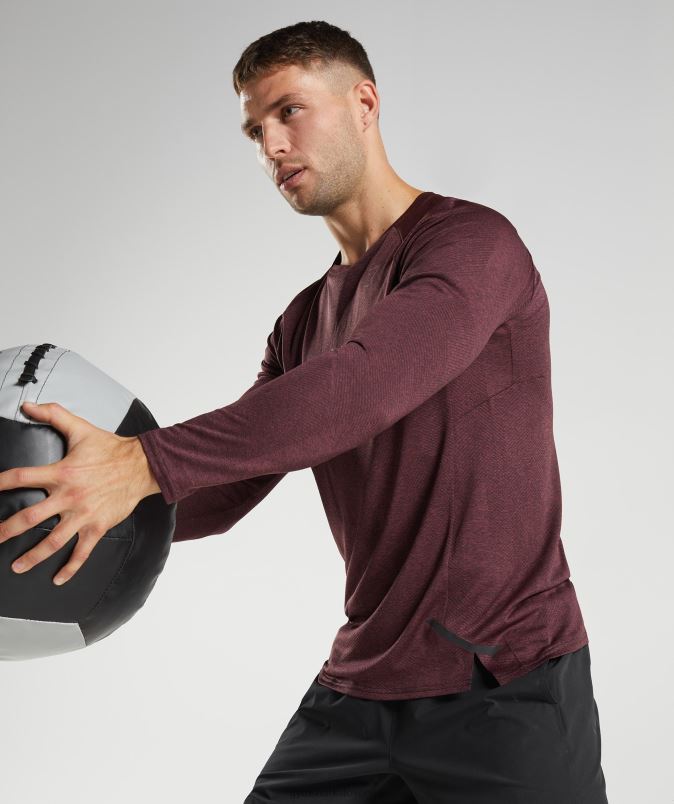 apex majica z dolgimi rokavi moškiGymshark češnjevo rjava J00L2687