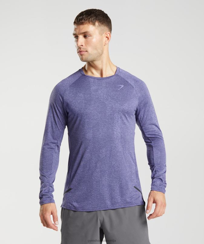 apex majica z dolgimi rokavi moškiGymshark neptunovo vijolična/žametno vijolična J00L2707