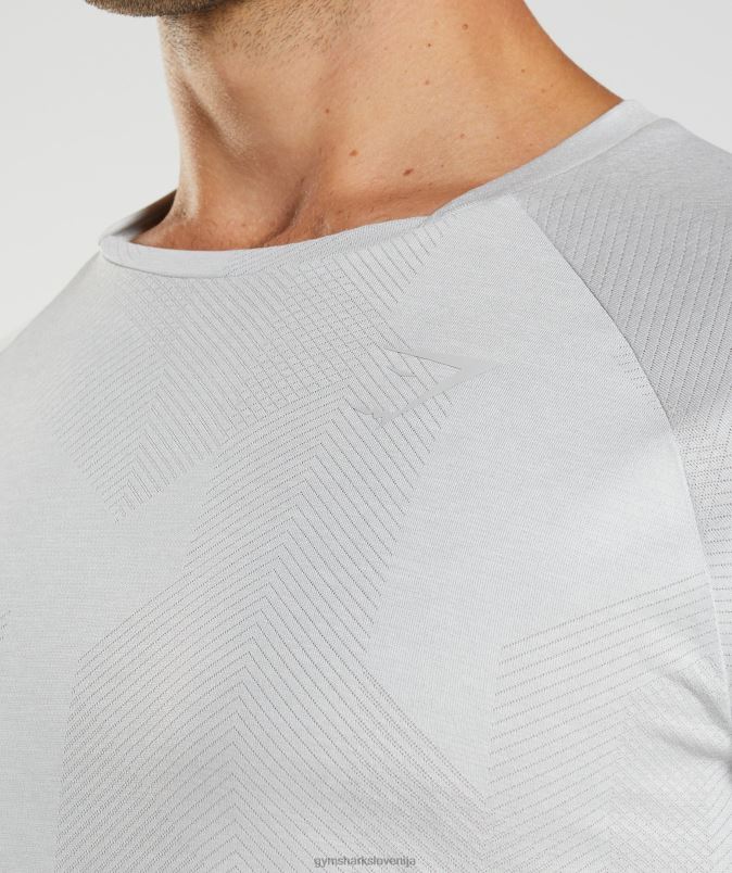 apex majica z dolgimi rokavi moškiGymshark svetlo siva/bela J00L2613