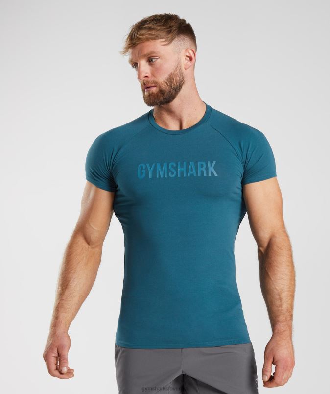 apollo majica s kratkimi rokavi moškiGymshark atlantska modra J00L2753