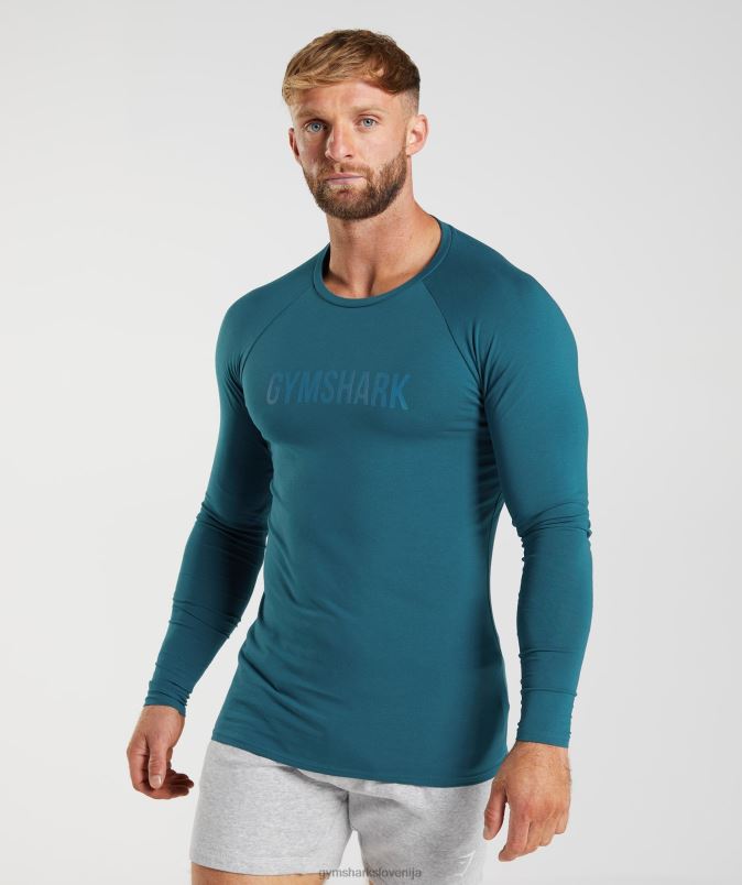 apollo majica z dolgimi rokavi moškiGymshark atlantska modra J00L2747
