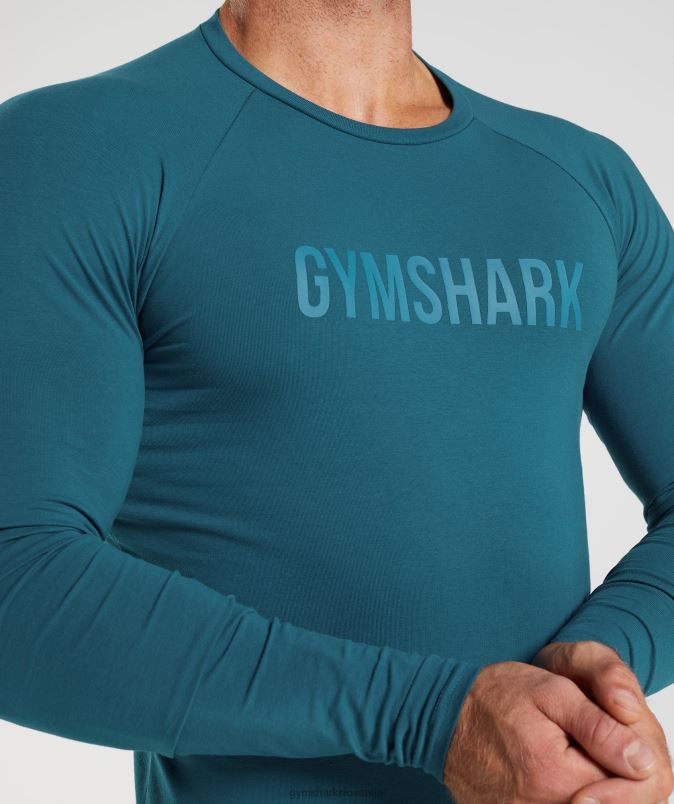 apollo majica z dolgimi rokavi moškiGymshark atlantska modra J00L2747