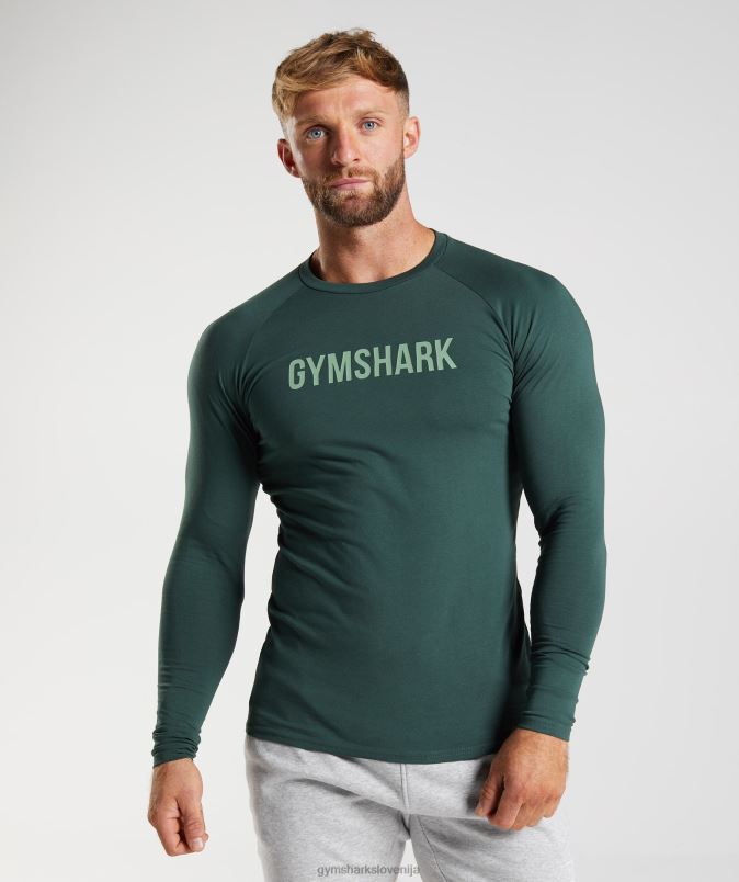 apollo majica z dolgimi rokavi moškiGymshark obsidian zelena J00L2754