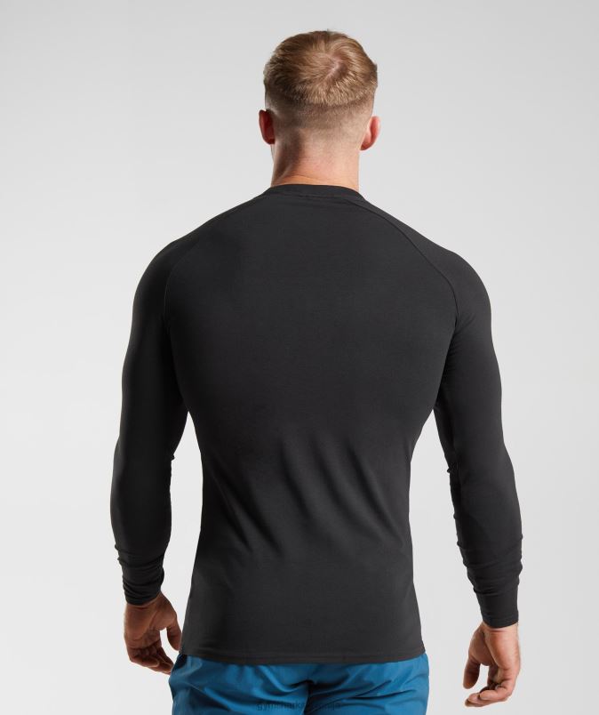 apollo majica z dolgimi rokavi moškiGymshark Črna J00L2731