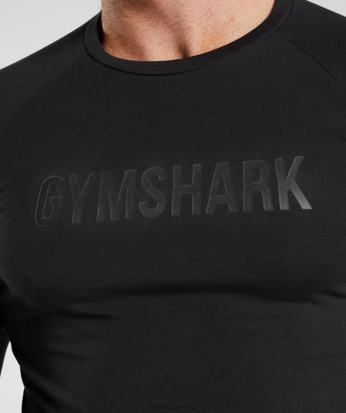 apollo majica z dolgimi rokavi moškiGymshark Črna J00L2731
