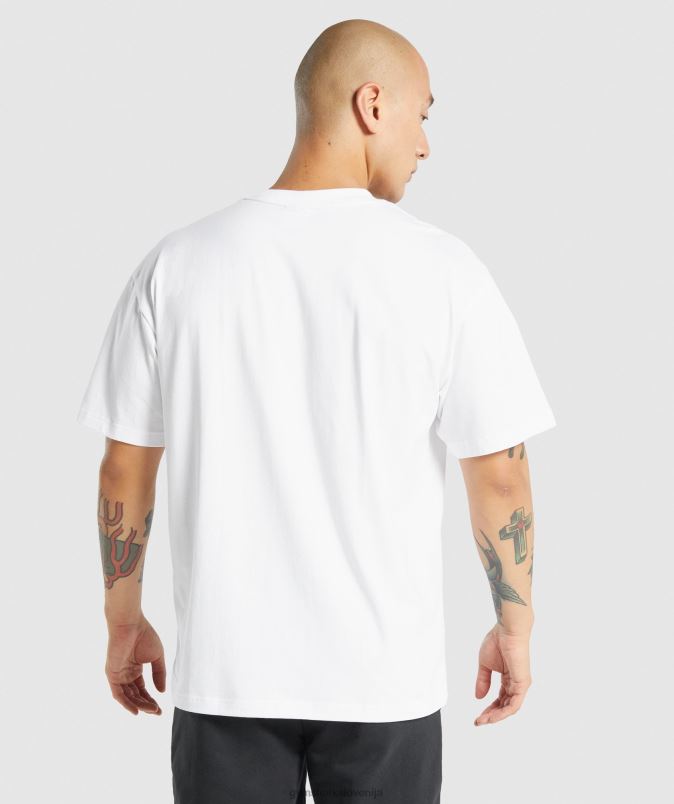 bistvena prevelika majica moškiGymshark bela J00L2572