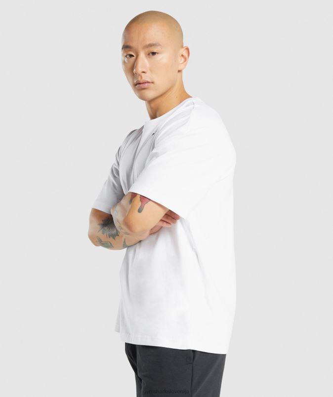 bistvena prevelika majica moškiGymshark bela J00L2572