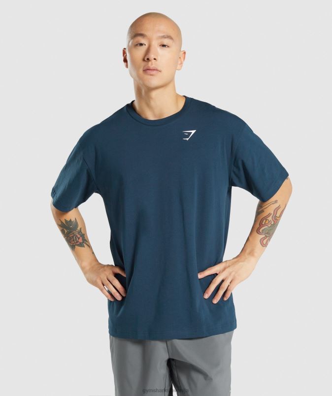 bistvena prevelika majica moškiGymshark mornarica J00L2573