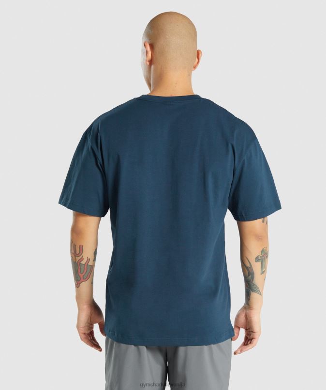 bistvena prevelika majica moškiGymshark mornarica J00L2573