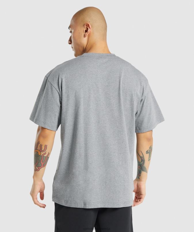 bistvena prevelika majica moškiGymshark ogljeno sivi lapor J00L2620