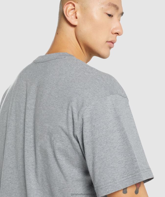 bistvena prevelika majica moškiGymshark ogljeno sivi lapor J00L2620