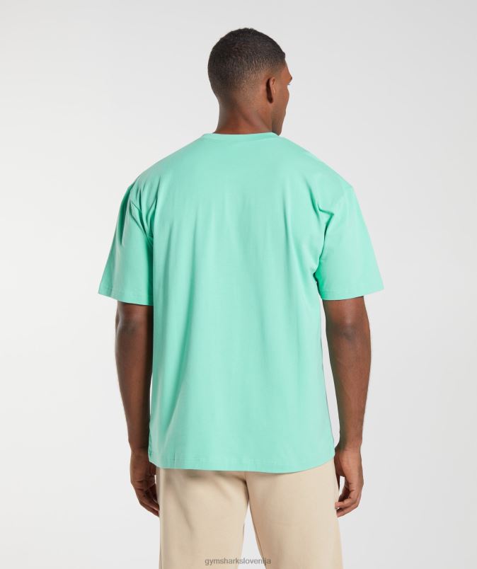 bistvena prevelika majica moškiGymshark oksidirano zelena J00L2595