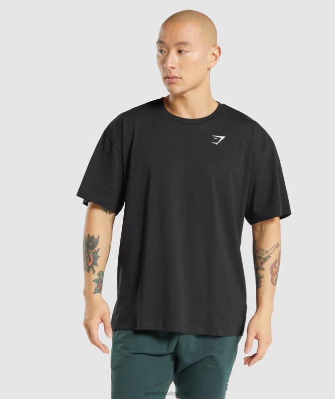 bistvena prevelika majica moškiGymshark Črna J00L2571