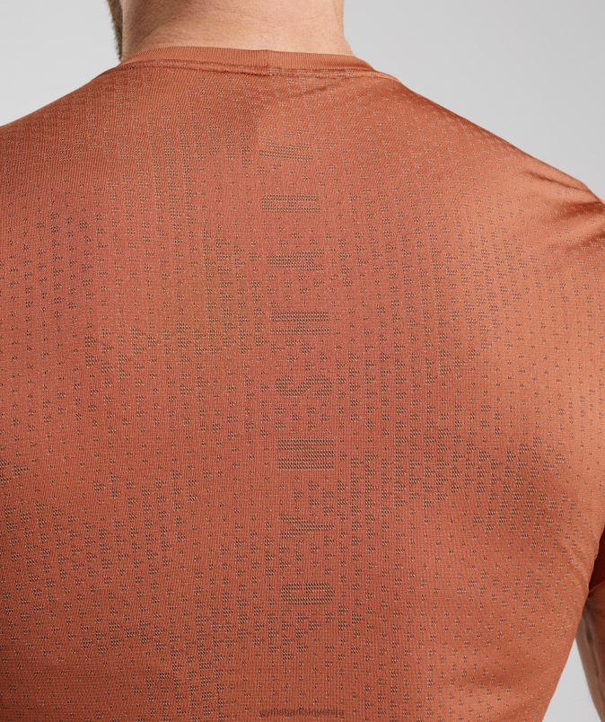 brezšivna športna majica s kratkimi rokavi moškiGymshark kaki rdeča/toplo rjava J00L2721