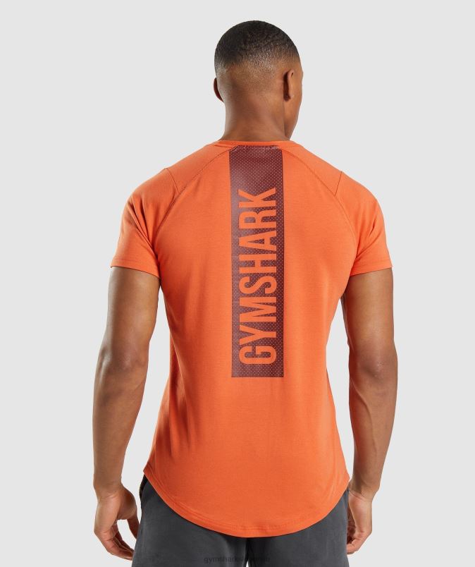 drzna majica s kratkimi rokavi moškiGymshark glinena oranžna J00L2695