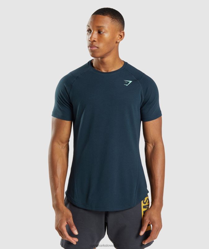 drzna majica s kratkimi rokavi moškiGymshark mornarica J00L2706