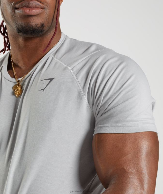 drzna majica s kratkimi rokavi moškiGymshark svetlo siva J00L2762