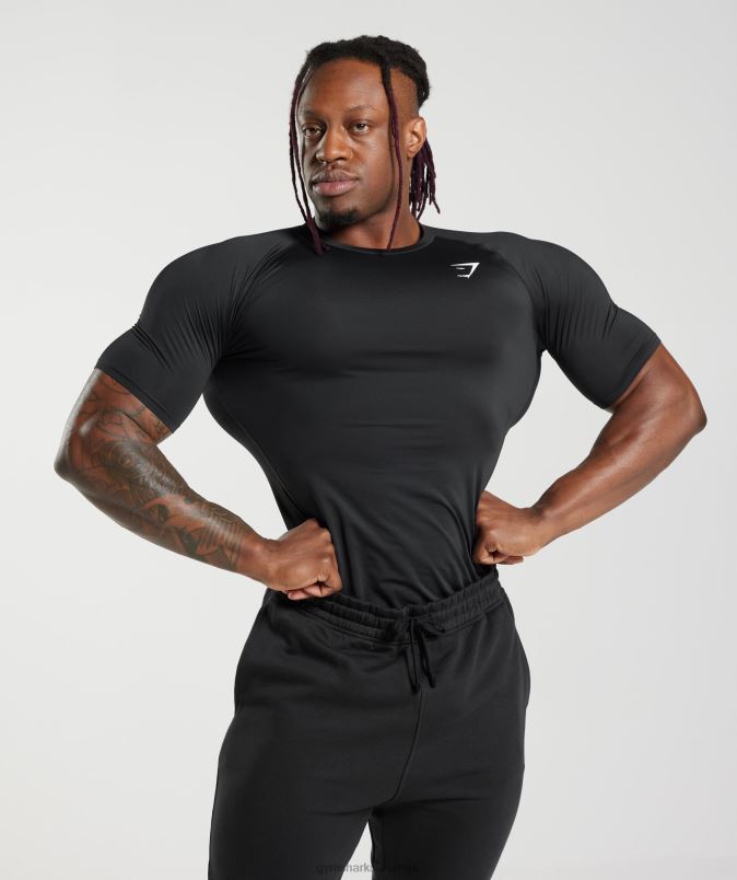 element baselayer majica s kratkimi rokavi moškiGymshark Črna J00L2701