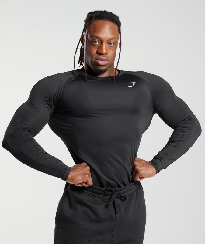 element baselayer majica z dolgimi rokavi moškiGymshark Črna J00L2671